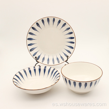 Conjunto de vajillas de porcelana de cerámica popular de 12 piezas